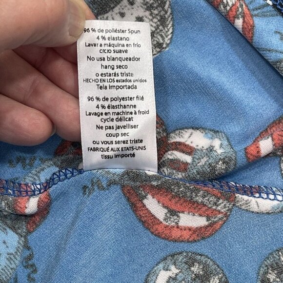 LulaRoe Patriotic Balloons Stars & Stripes Girl's Skirt Size 8 Skater A-Line EUC - Picture 7 of 11